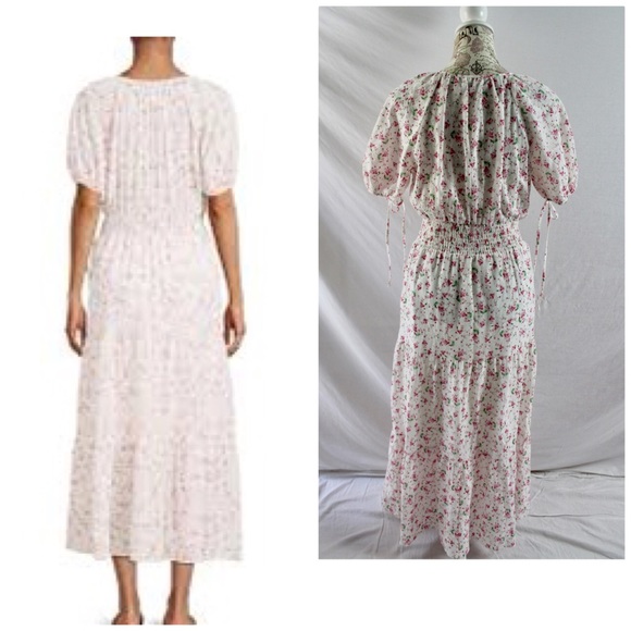 TheGet Floral Boho Peasant Cotton Maxi Dress S/M - Picture 2 of 11